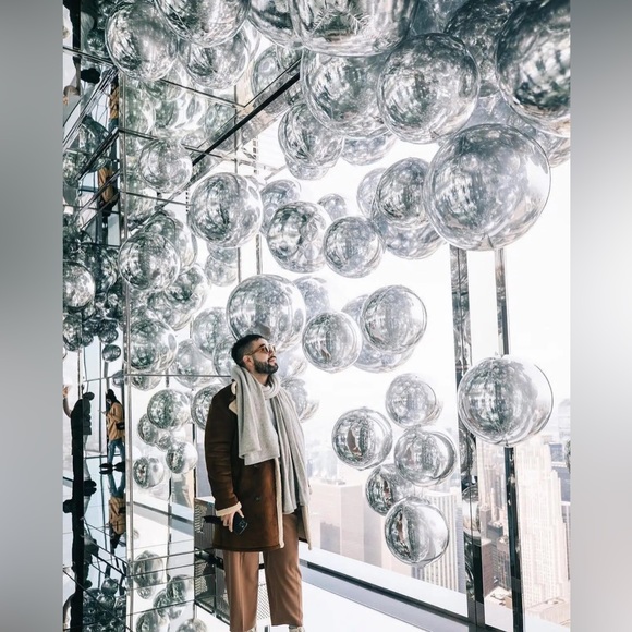 Zara EDGE NYC Uneven Chunky Dangle Mercury Pearl Pin Earrings long - Picture 2 of 16